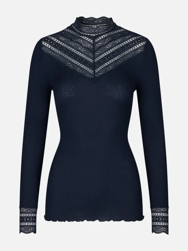 RWBenita Silk LS Lace T-neck T-shirt sold by Rosemunde Copenhagen product image thumbnail 3