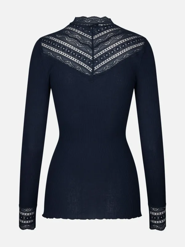 RWBenita Silk LS Lace T-neck T-shirt sold by Rosemunde Copenhagen product image thumbnail 4