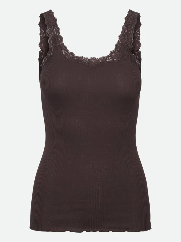 RWBabette Silk SL Deep Back Lace Top sold by Rosemunde Copenhagen
