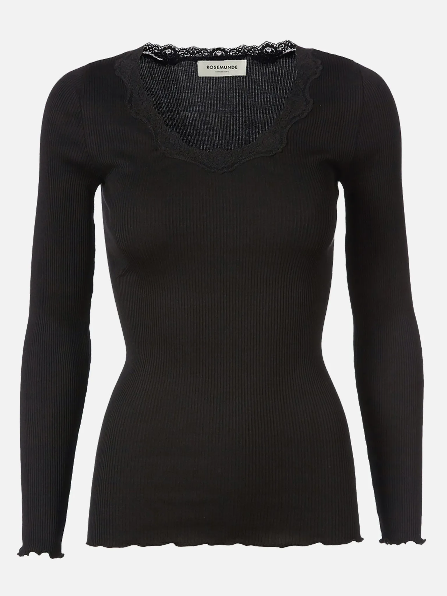 RWBabette Silk LS U-neck Lace T-shirt sold by Rosemunde Copenhagen product image thumbnail 3