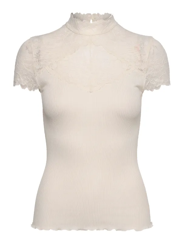 RWBeatha Silk Capsleeve Lace T-shirt sold by Rosemunde Copenhagen