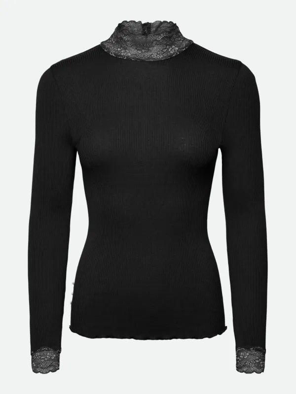 RWBeatha Silk LS 2 Colors Lace T-shirt sold by Rosemunde Copenhagen