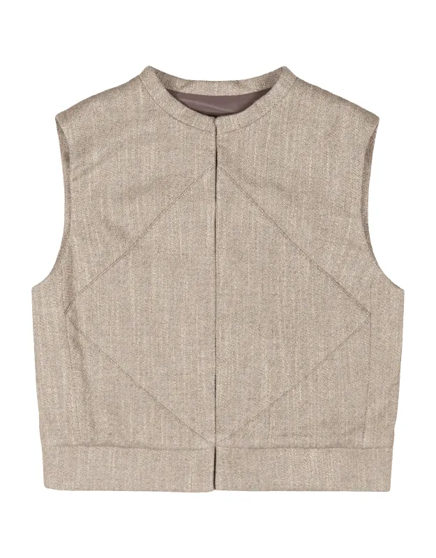 Wool Tweed Motive Vest sold by Rezet Store