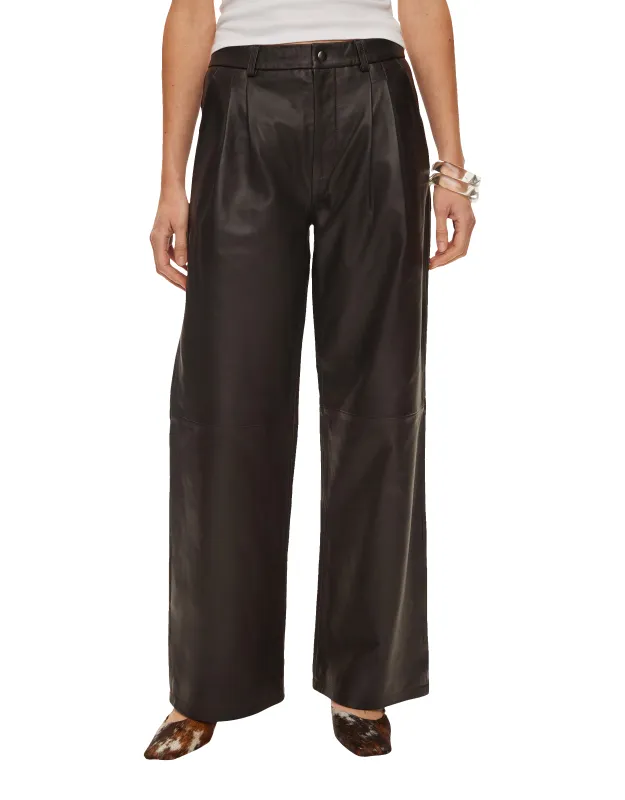 Roy Leather Trousers made by oval square