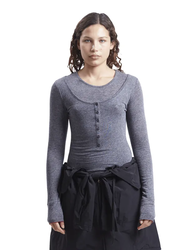 Layered Henley Lounge Tee made by OPEN YY