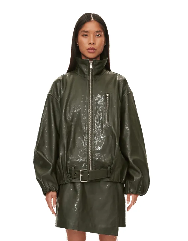 Lenny Leather Jacket made by oval square