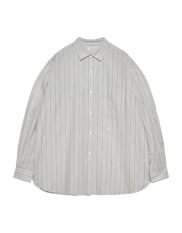 Regular Collar Stripe Wind Shirt made by Nanamica