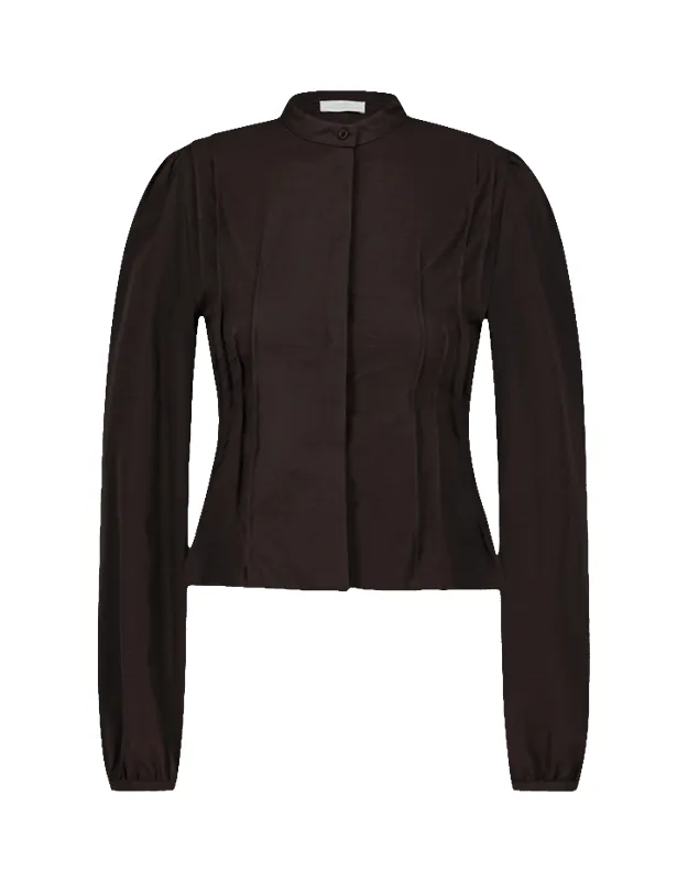 Pintuck Slim Shirt made by Amomento