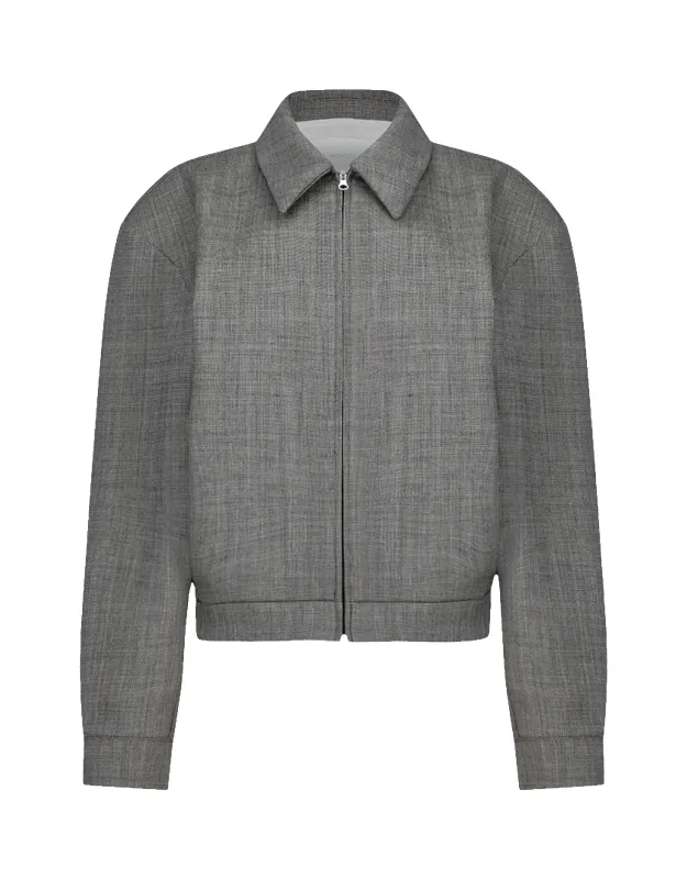 Wool Crop Zip-Up Jumper made by Amomento