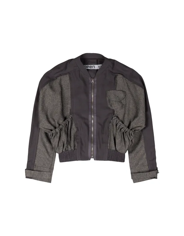 Linen Paneled Bomber made by OPEN YY