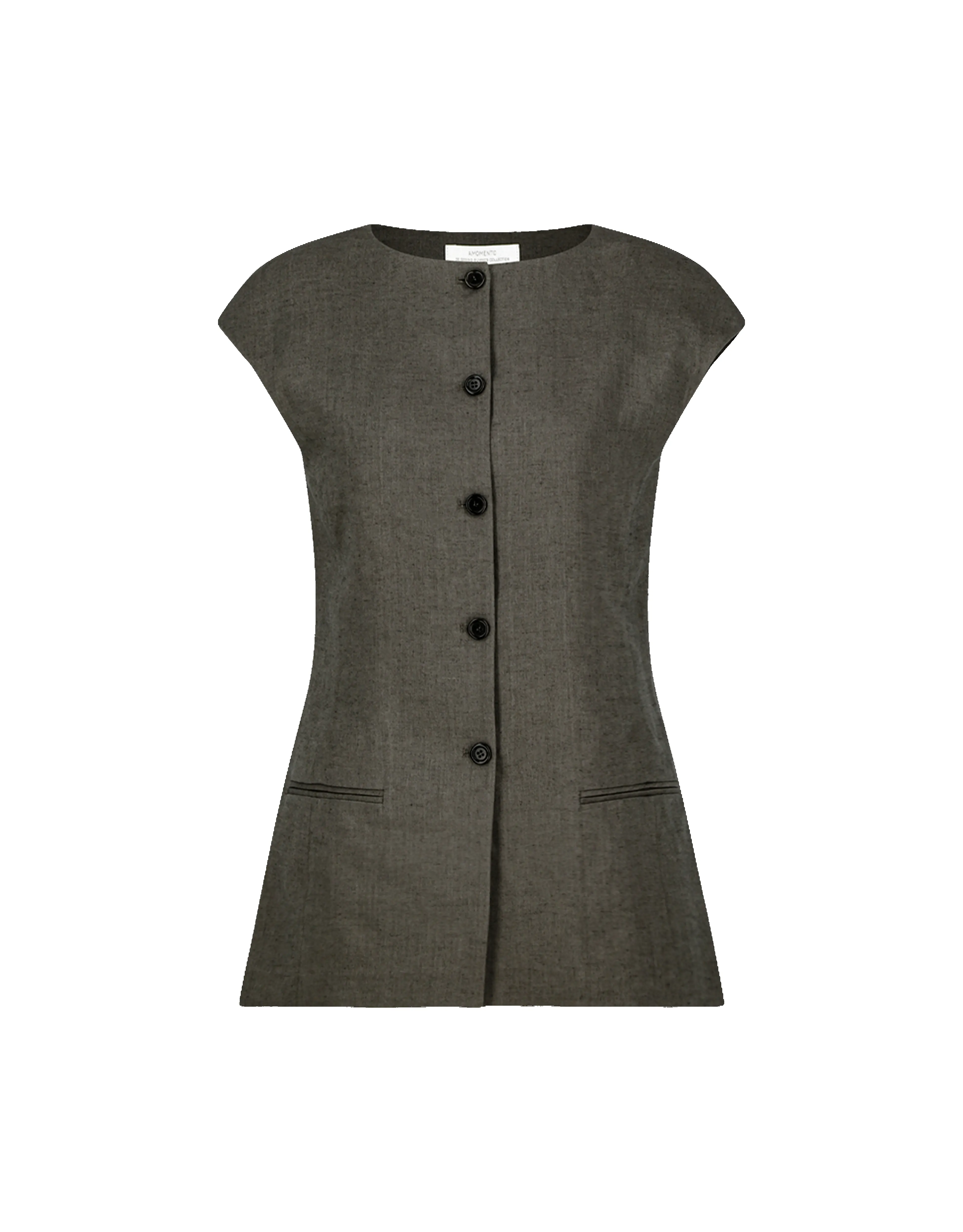 Linen Curved Vest sold by Rezet Store