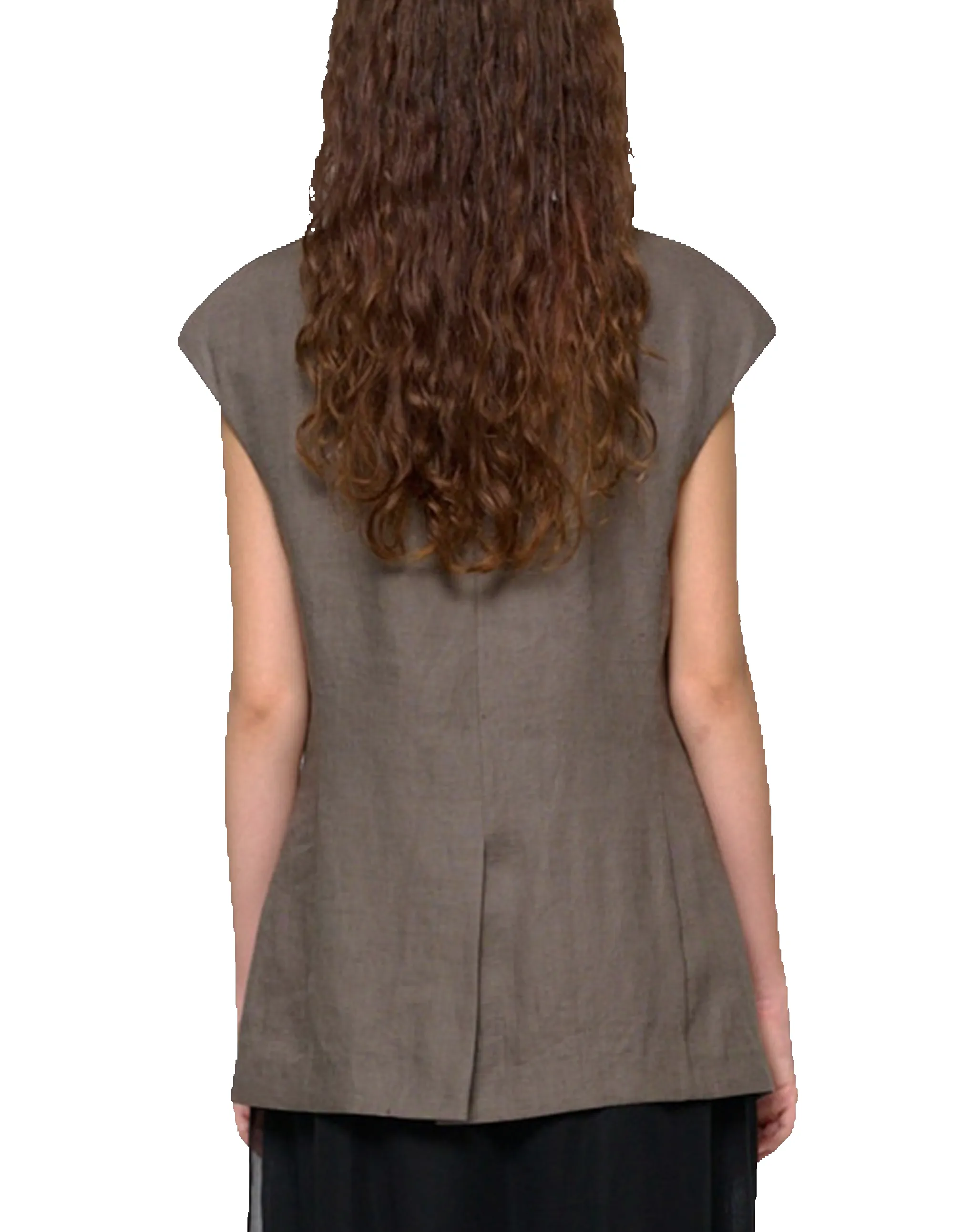 Linen Curved Vest sold by Rezet Store product image thumbnail 3