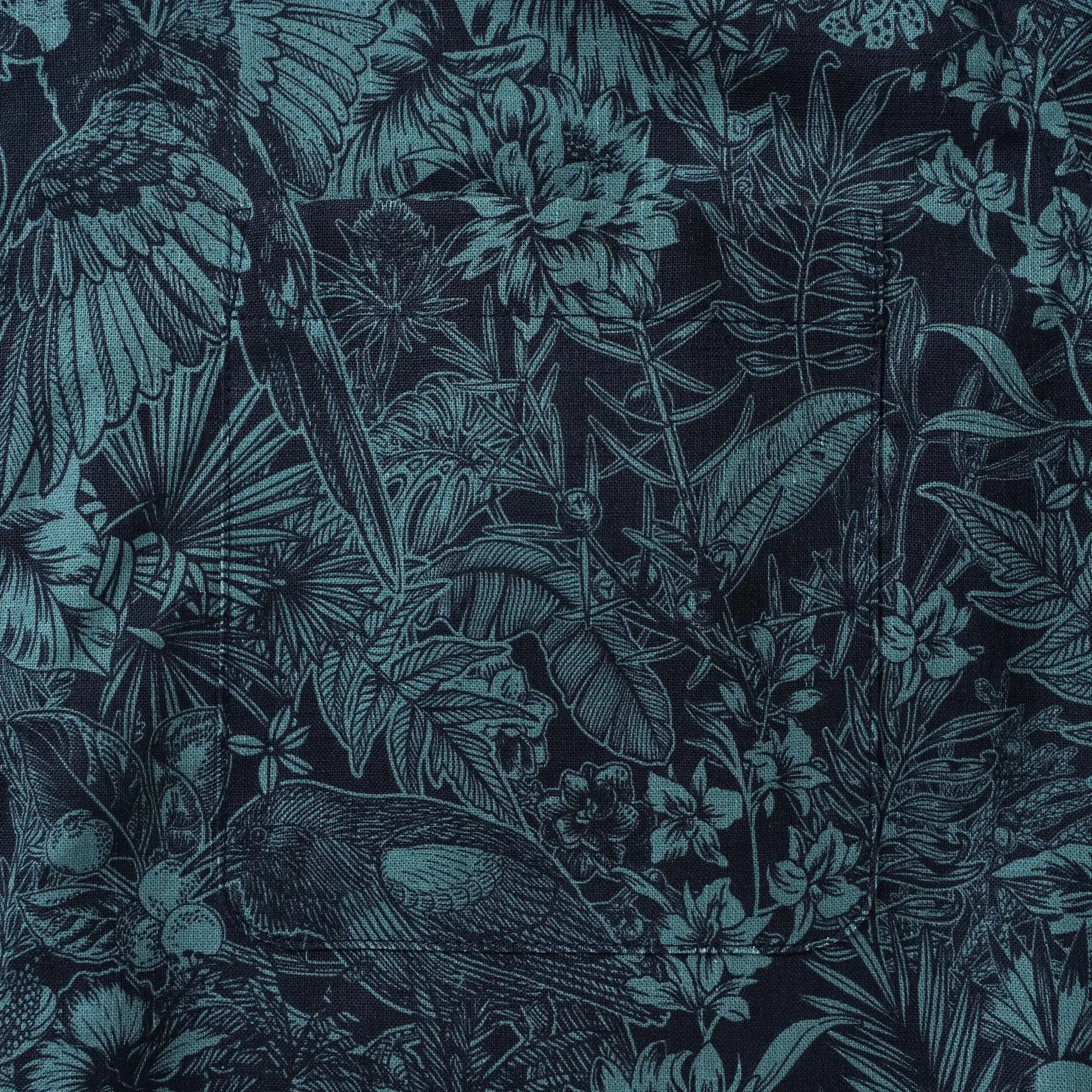 Men's Hawaiian Shirt Long Sleeve Button-down 100% Cotton Green Aloha Tropical Jungle Charm sold by Yiume product image thumbnail 4