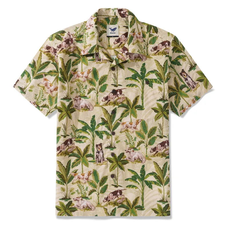 100% Cotton Hawaiian Shirt For Men International Dog Day Camp Collar Shirt sold by Yiume