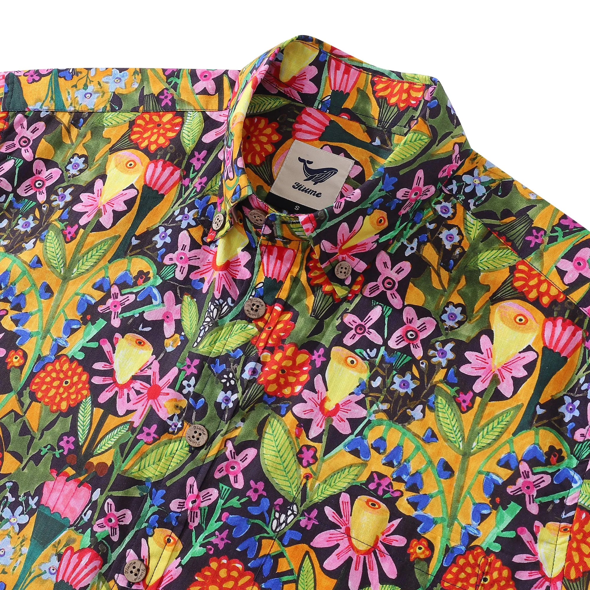 Hawaiian Shirt For Men Mango Flower Fusion By Sharon Nullmeyer Button-down Shirt Short Sleeve 100% Cotton Aloha Shirt sold by Yiume product image thumbnail 2