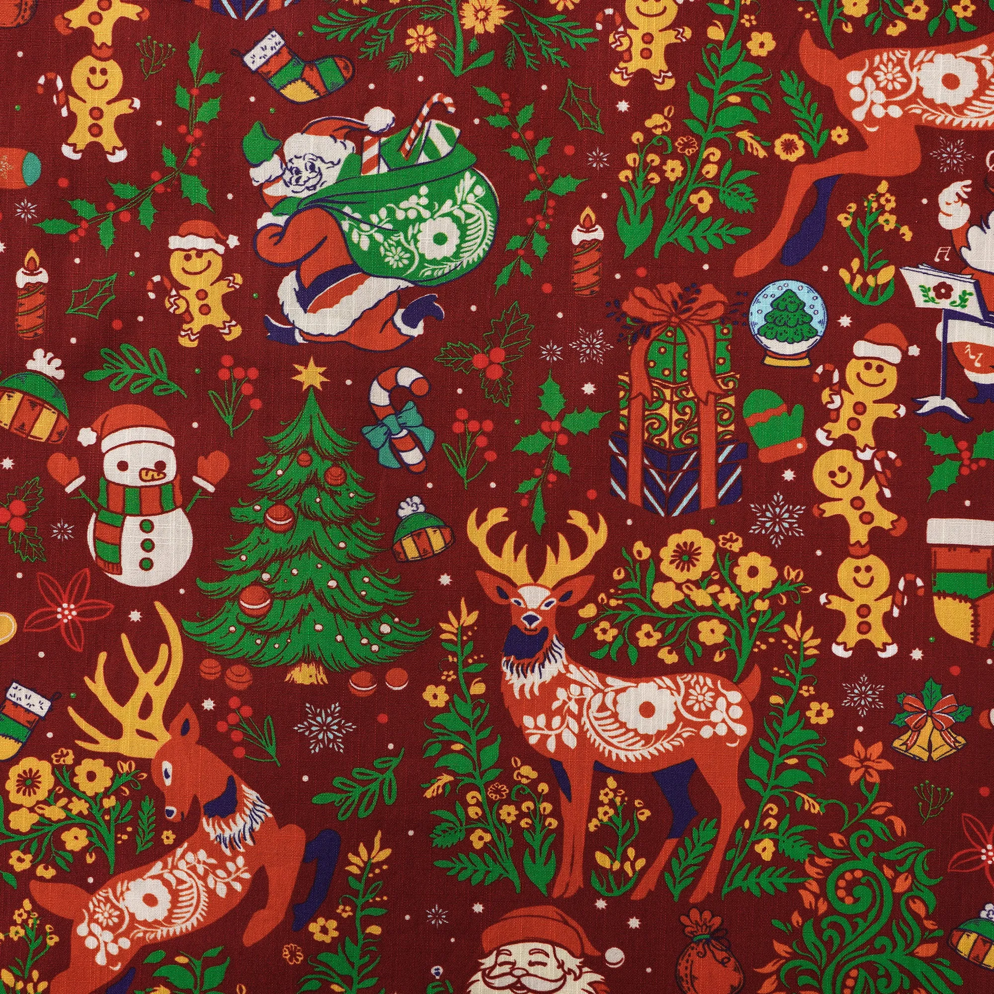 Men's Hawaiian Shirt Short Sleeve Button-down 100% Cotton Red Aloha Christmas Essence sold by Yiume product image thumbnail 5