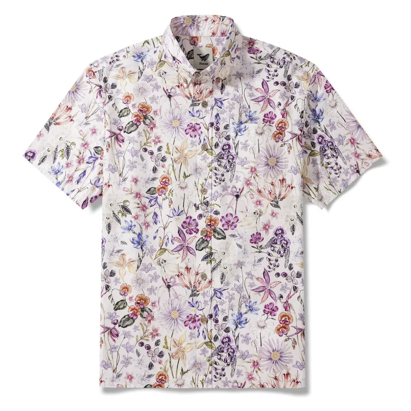 Men's Dress Shirt For Wedding Button-down Hawaiian Shirt 100% Cotton Elegant Shirt Wrinkle Free sold by Yiume