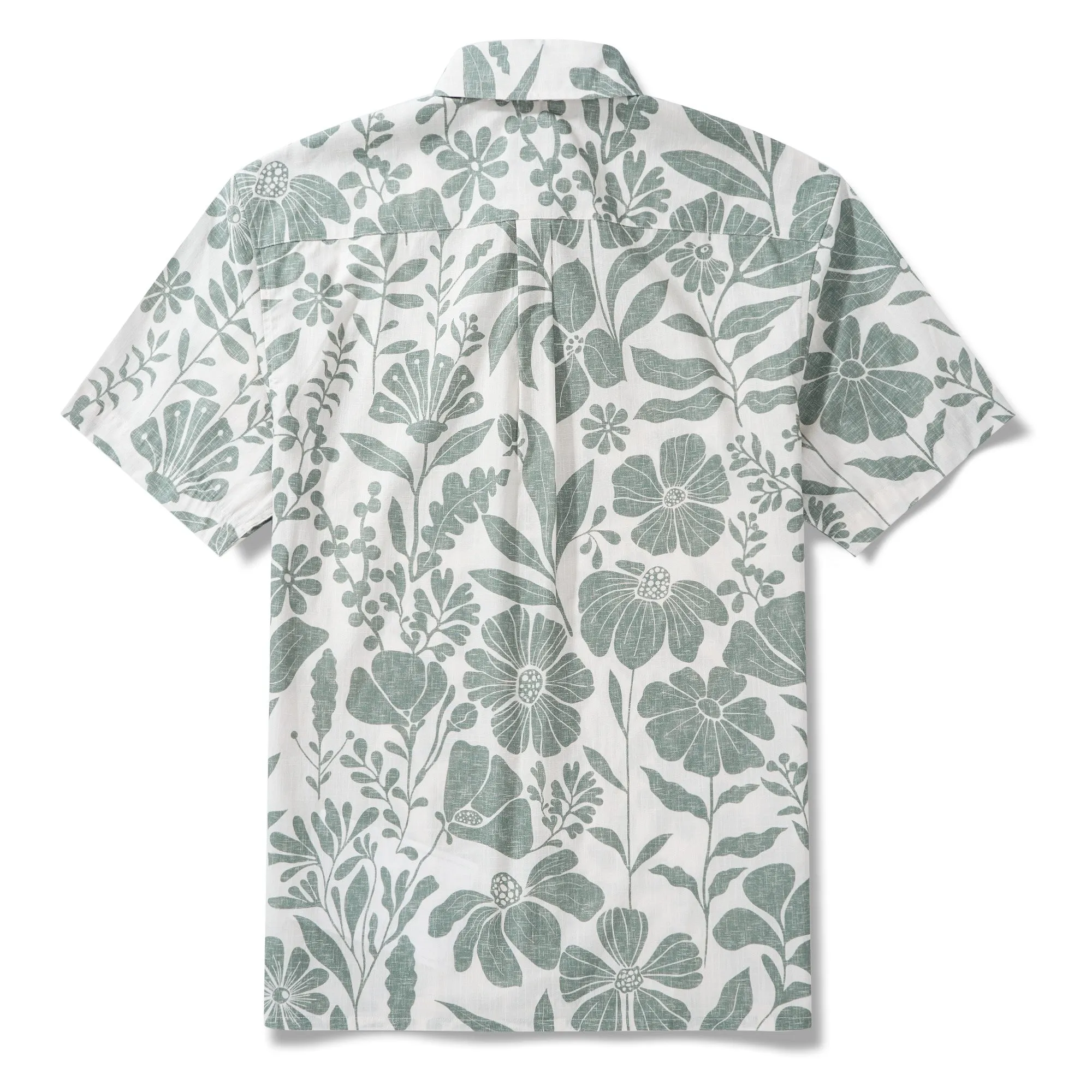 Men’s Breathable Shirt Green Floral Hawaiian Shirt – Wrinkle Free Shirt Button-Down Short Sleeve Shirt sold by Yiume product image thumbnail 3