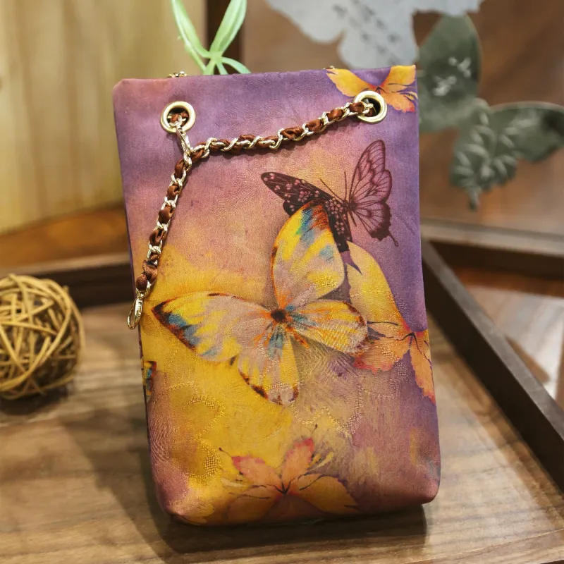 Gambiered Silk Chain Phone Bag sold by Yiume