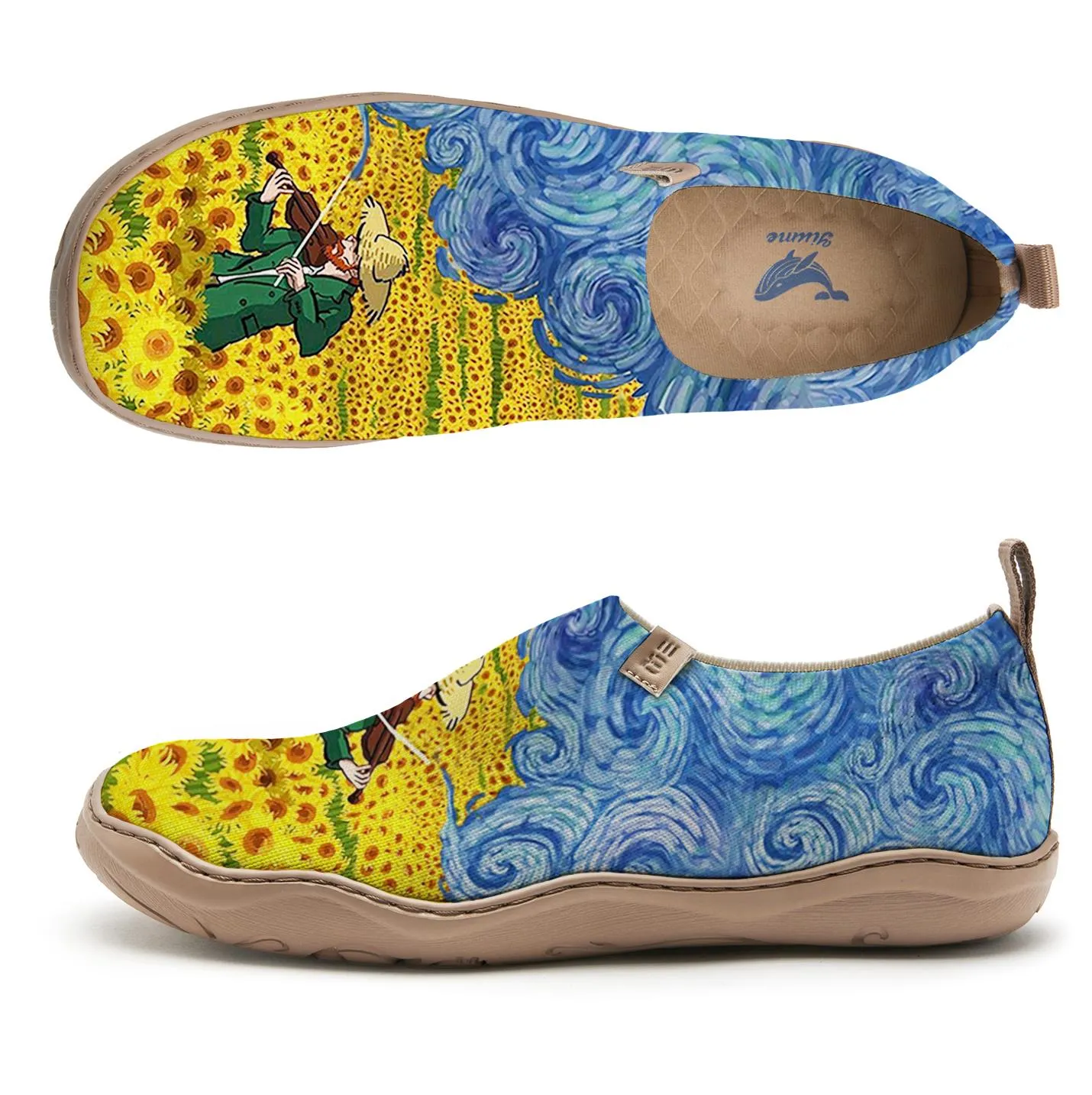 Yiume Women's Art Slip-On Shoes Comfortable Breathable Knit Casual Footwear,Violin Van Gogh Van Gogh Blues sold by Yiume product image thumbnail 2