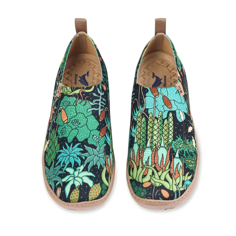 Moss Meadow by Ester Bernaldo De Quirós Women's Slip-On Shoes, Painted Canvas Sneaker sold by Yiume