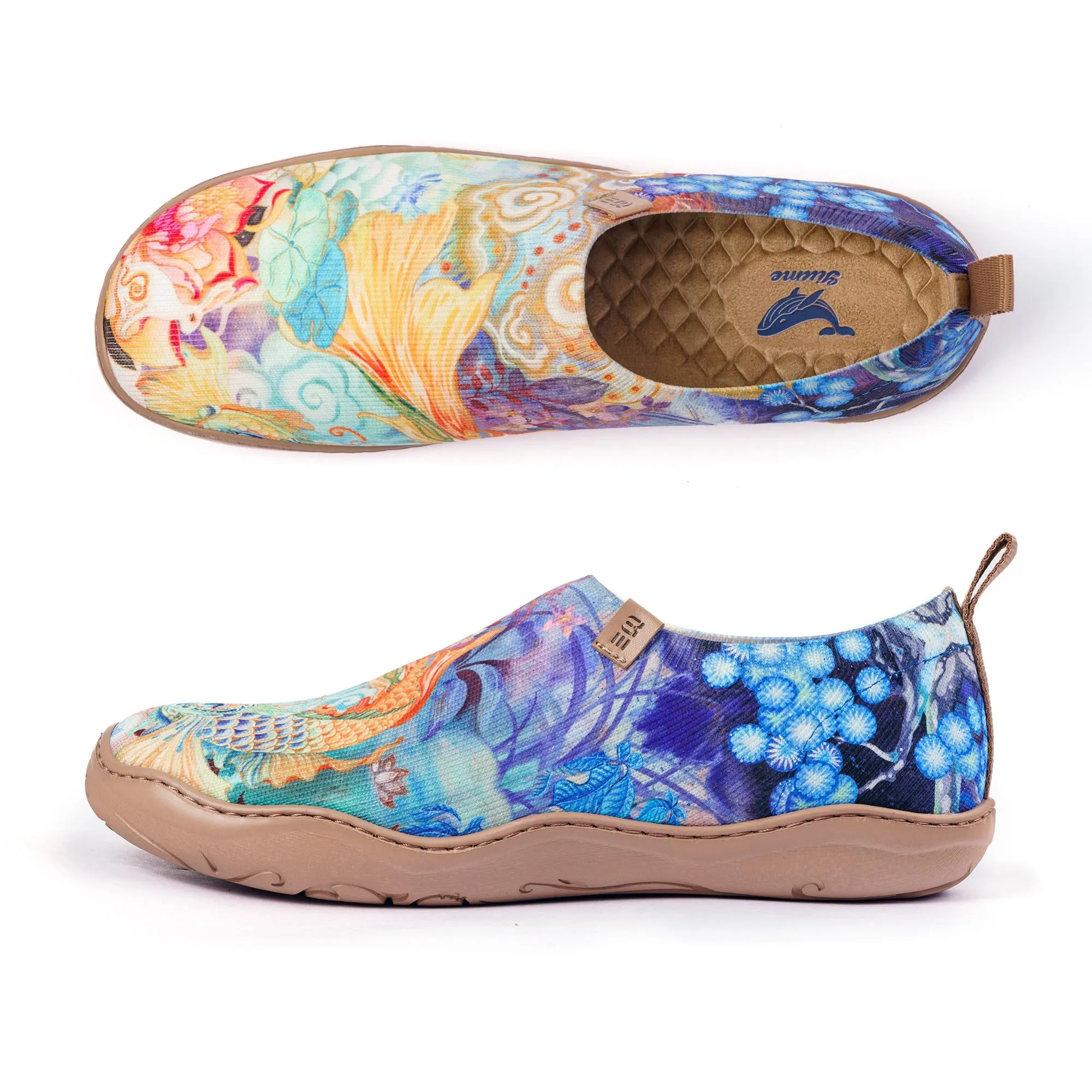 Cloud-Drifting Koi Women's Slip-On Shoes Painted Canvas Sneakers Cloud Drifting Koi sold by Yiume product image thumbnail 3