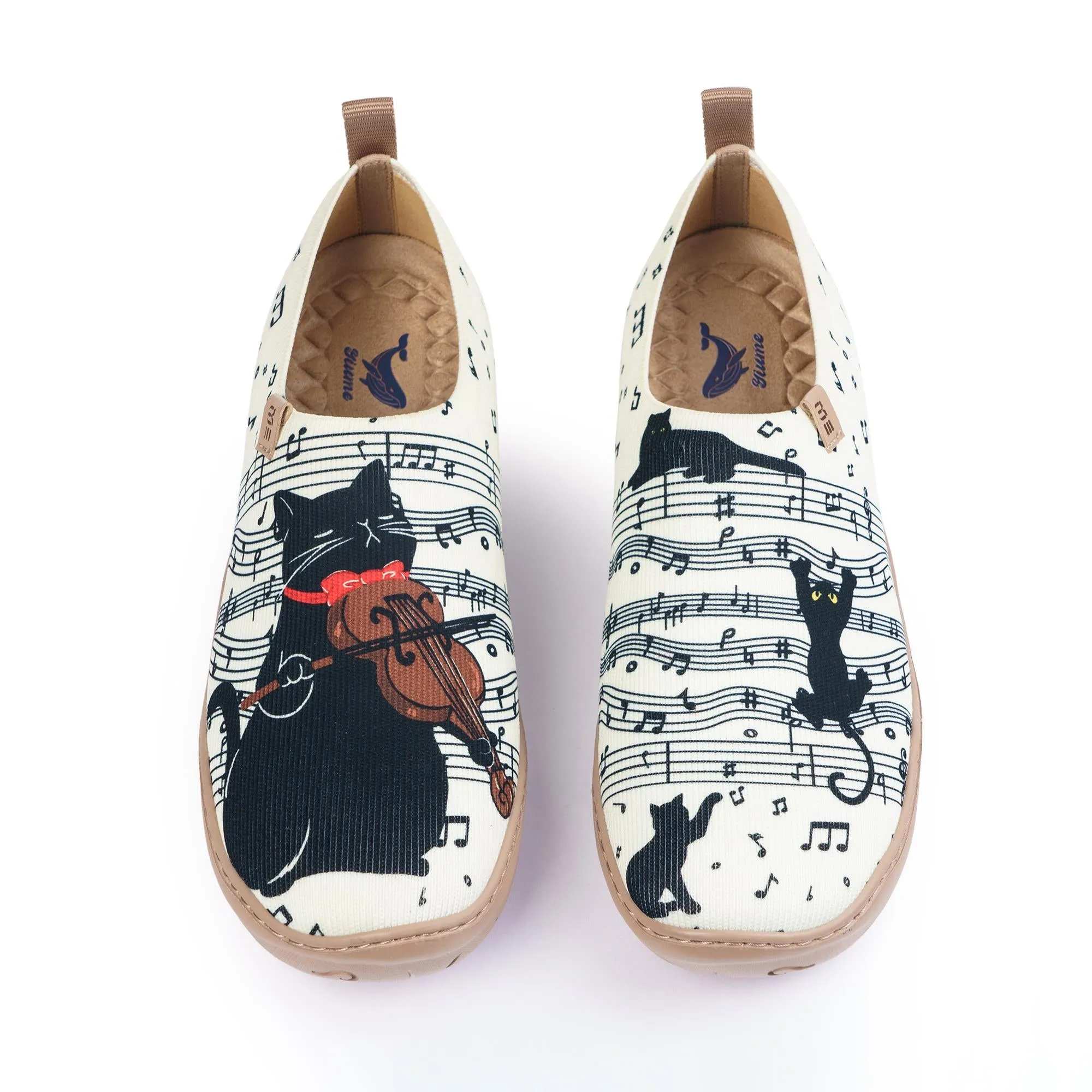 Yiume Women's Art Slip-On Shoes Comfortable Breathable Knit Casual Footwear,Black Cat Melody sold by Yiume