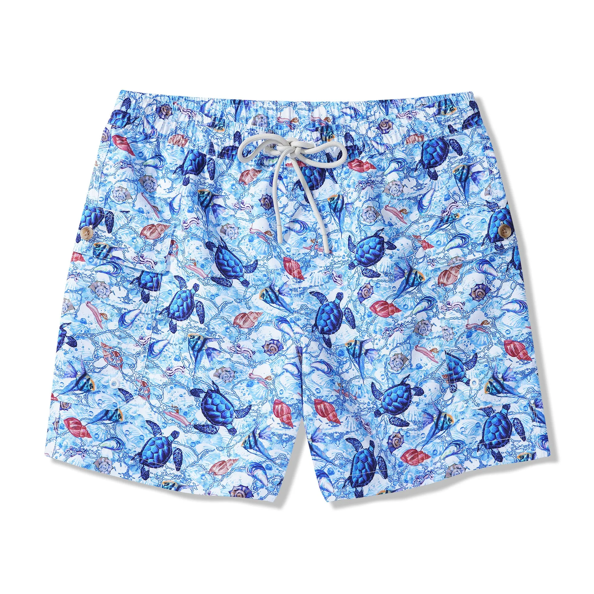 6-Inch Shorts For Men 100% Polyester Wandering Sea Turtle Casual Printed Shorts Beach Shorts 6-inch Casual Printed Shorts - Wandering Sea Turtle sold by Yiume product image thumbnail 2