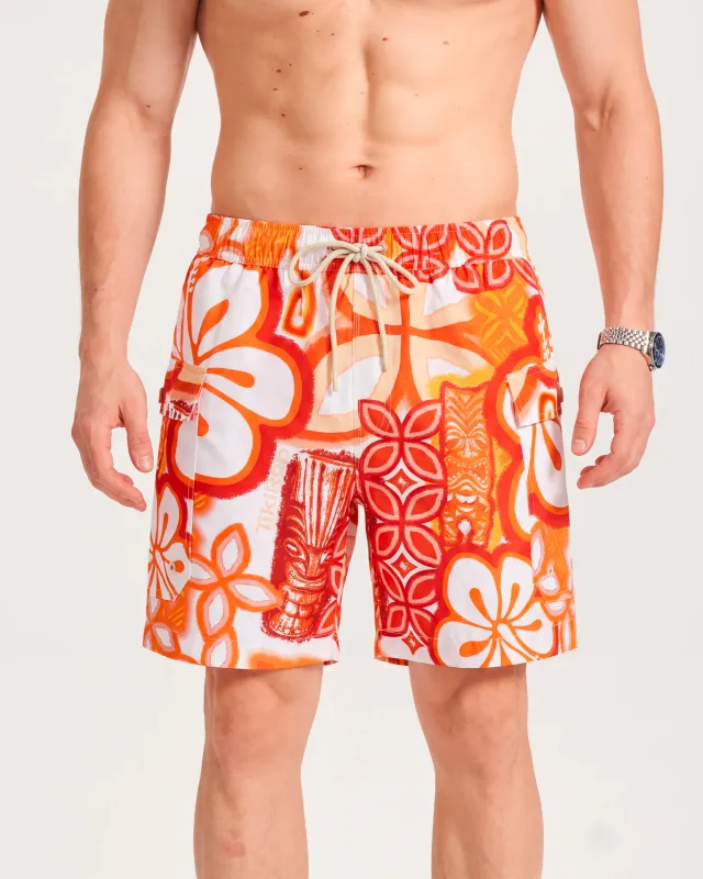 6-Inch Shorts For Men 100% Polyester Aloha By TIKIROB Casual Printed Shorts Beach Shorts 6-inch Casual Printed Shorts - By Tikirob sold by Yiume