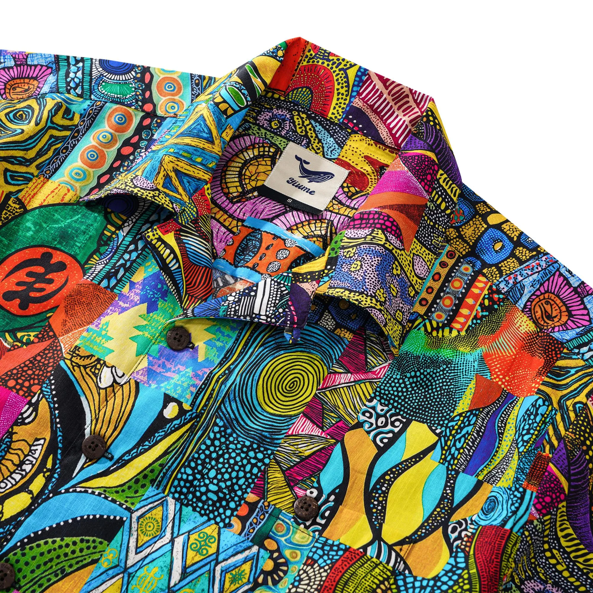 Men's Hawaiian Shirt African Print Shirt 100% Cotton Short Sleeve Camp Collar Aloha Shirt sold by Yiume product image thumbnail 2