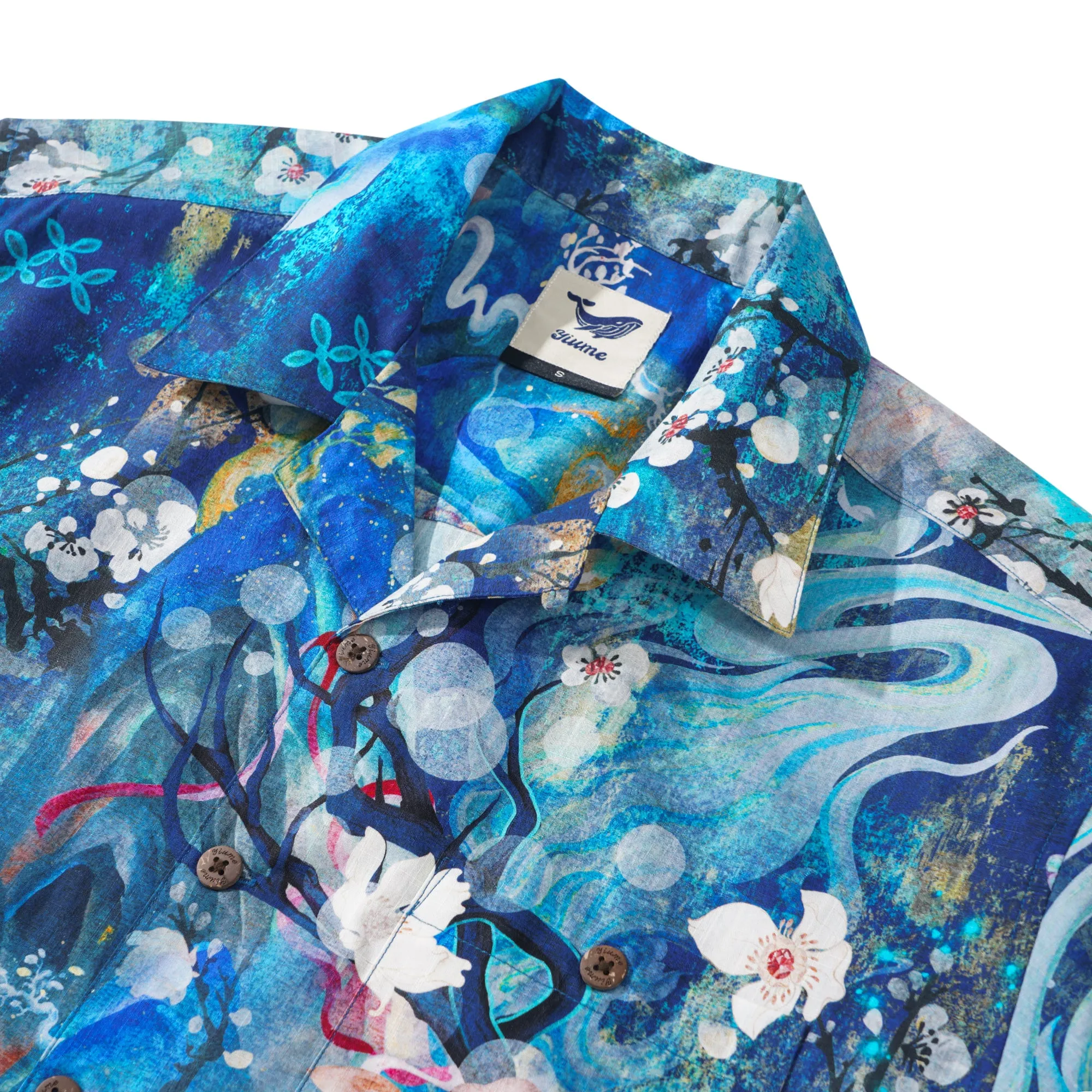 Men's Hawaiian Shirt Short Sleeve Camp Collar 100% Cotton Aloha Enchanted Stag sold by Yiume product image thumbnail 2