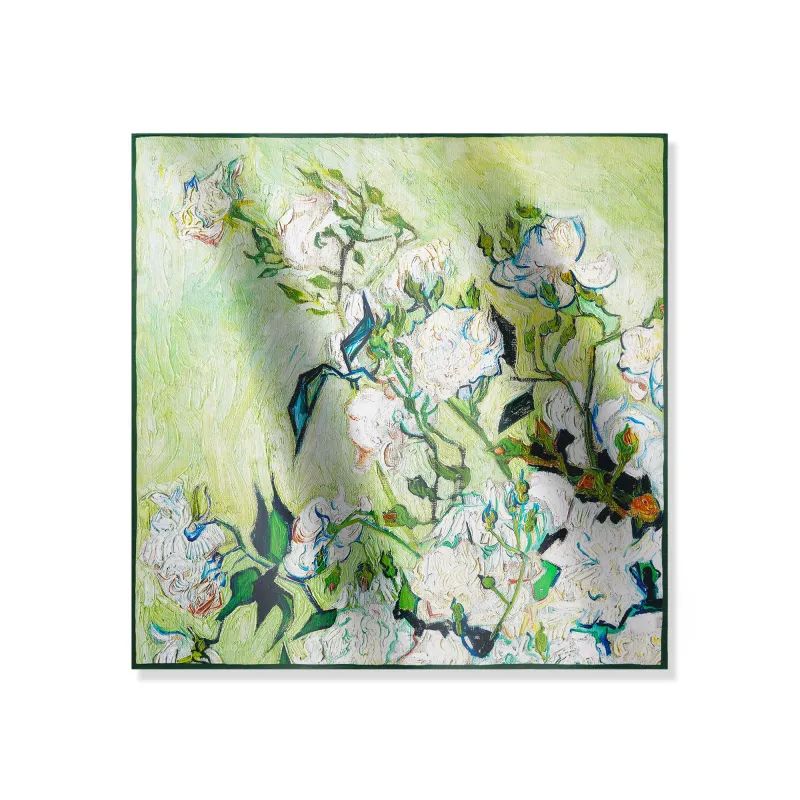 Floral Square Scarf 100% Mulberry Silk Whispers of Spring Bloom Whispers Of Spring Bloom 100% Silk 108*108cm sold by Yiume