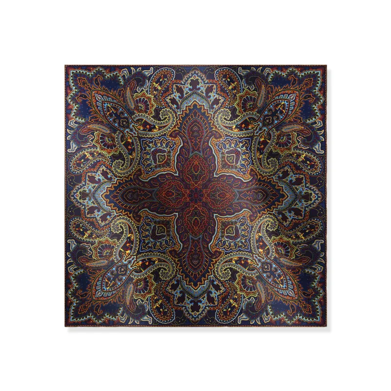 Floral Square Scarf 100% Mulberry Silk Twilight Mandala Bloom Twilight Mandala Bloom 100% Silk 108*108cm sold by Yiume