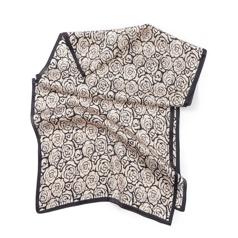 Floral Oblong Scarf 100% Mulberry Silk Timeless Roses Timeless Roses 100% Silk 170*53cm sold by Yiume