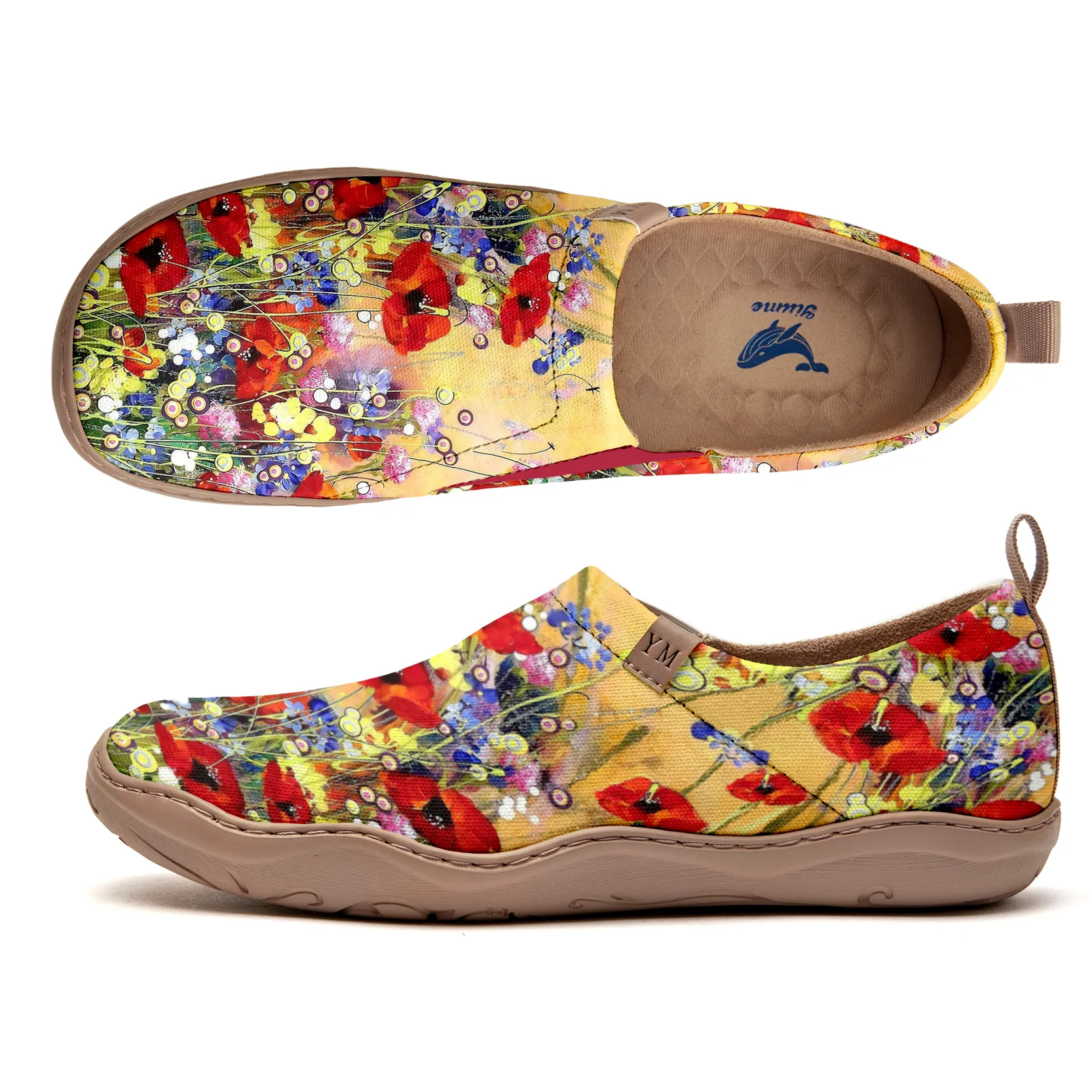Women's Art Slip-On Casual Canvas Shoes Wildflower Whisper Painted 100% Cotton Wildflower Bloom sold by Yiume product image thumbnail 3