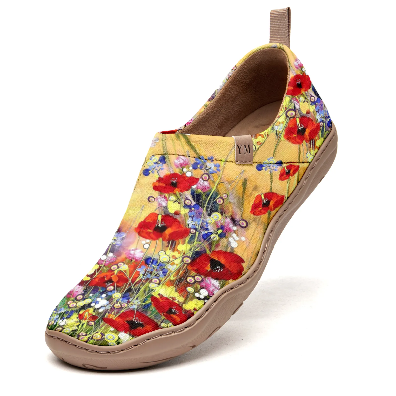 Women's Art Slip-On Casual Canvas Shoes Wildflower Whisper Painted 100% Cotton Wildflower Bloom sold by Yiume product image thumbnail 5