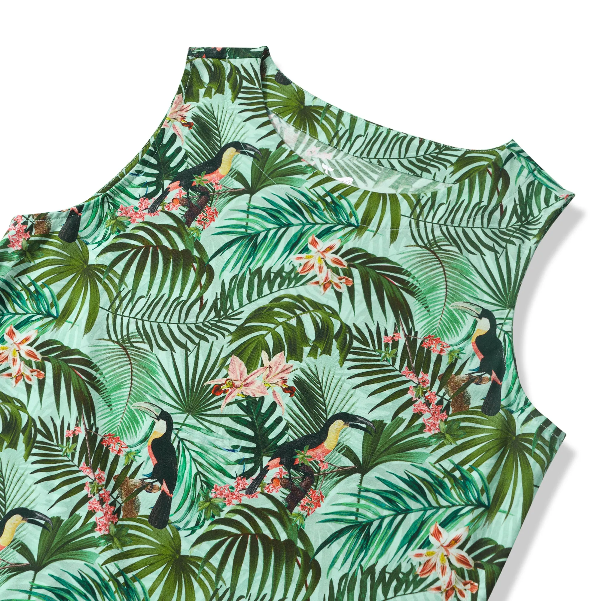 Hawaiian Dress For Women Tropical Vacation Toucan Flounce Dress sold by Yiume product image thumbnail 3