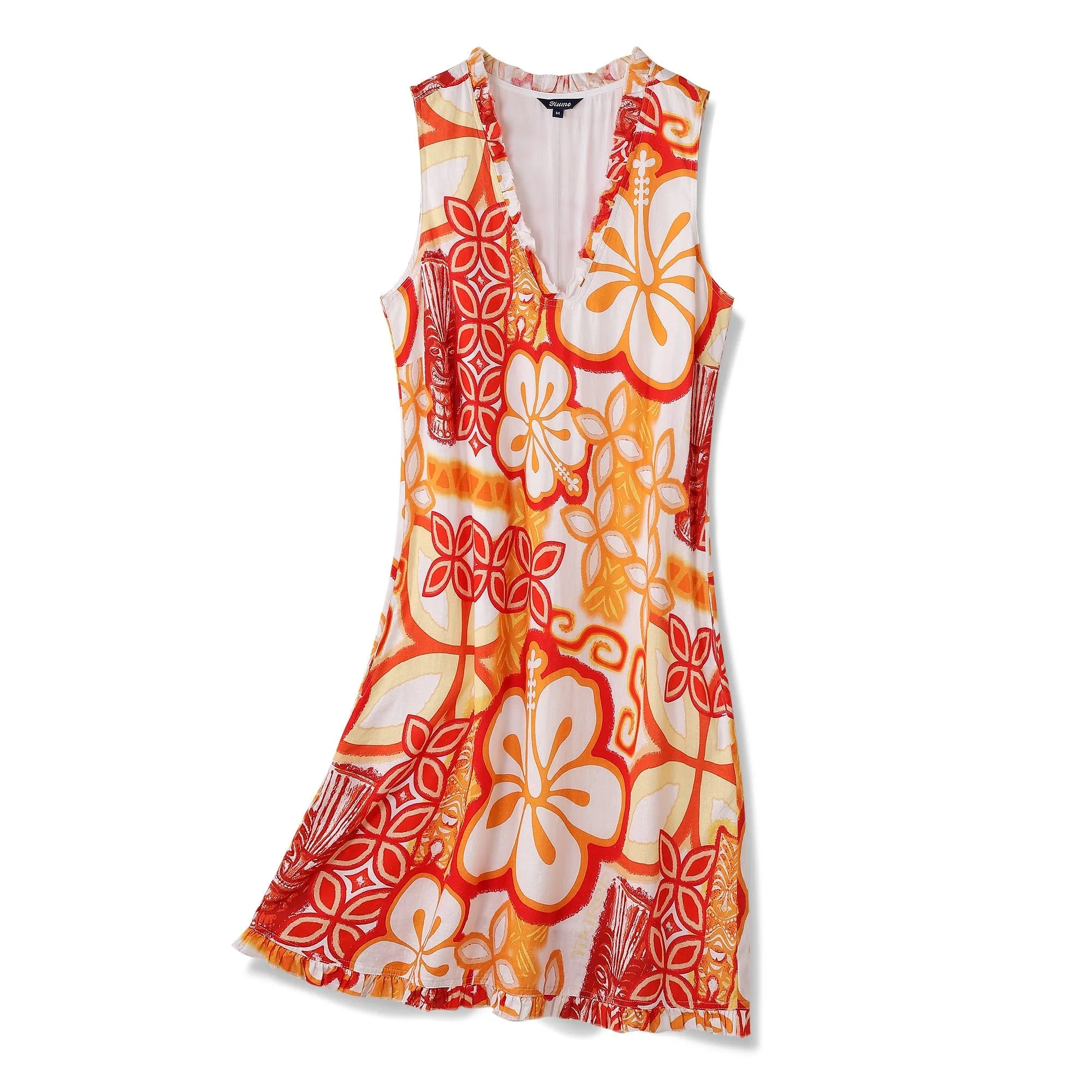 Hawaiian Dress For Women Summer Vacation Dress Tikirob Designer V-Neck Dress Tikirob Dress sold by Yiume product image thumbnail 3