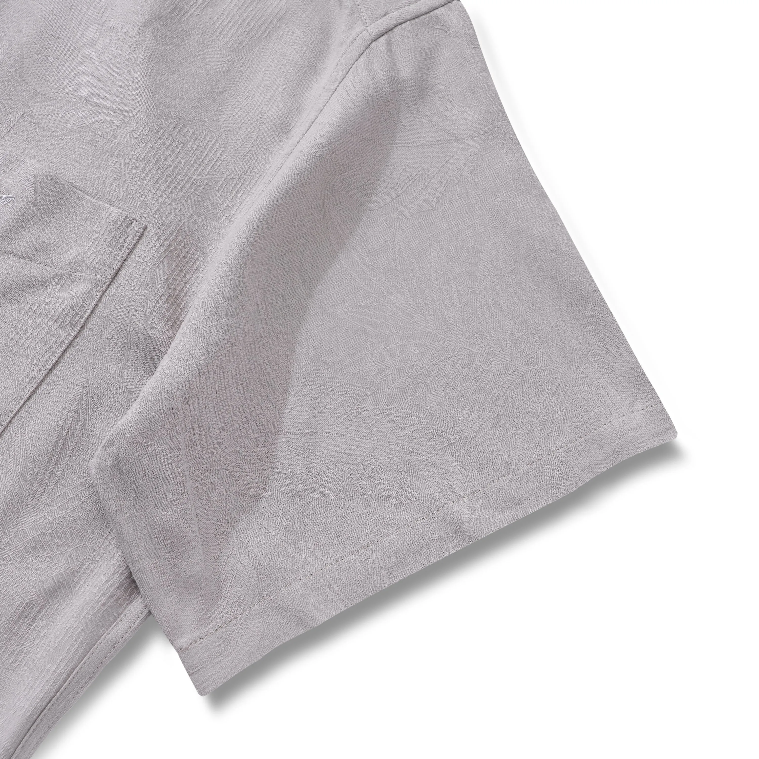 Hawaiian Shirt For Men Silk Jacquard Camp Collar - Light Khaki Silk Jacquard - Light Khaki sold by Yiume product image thumbnail 4