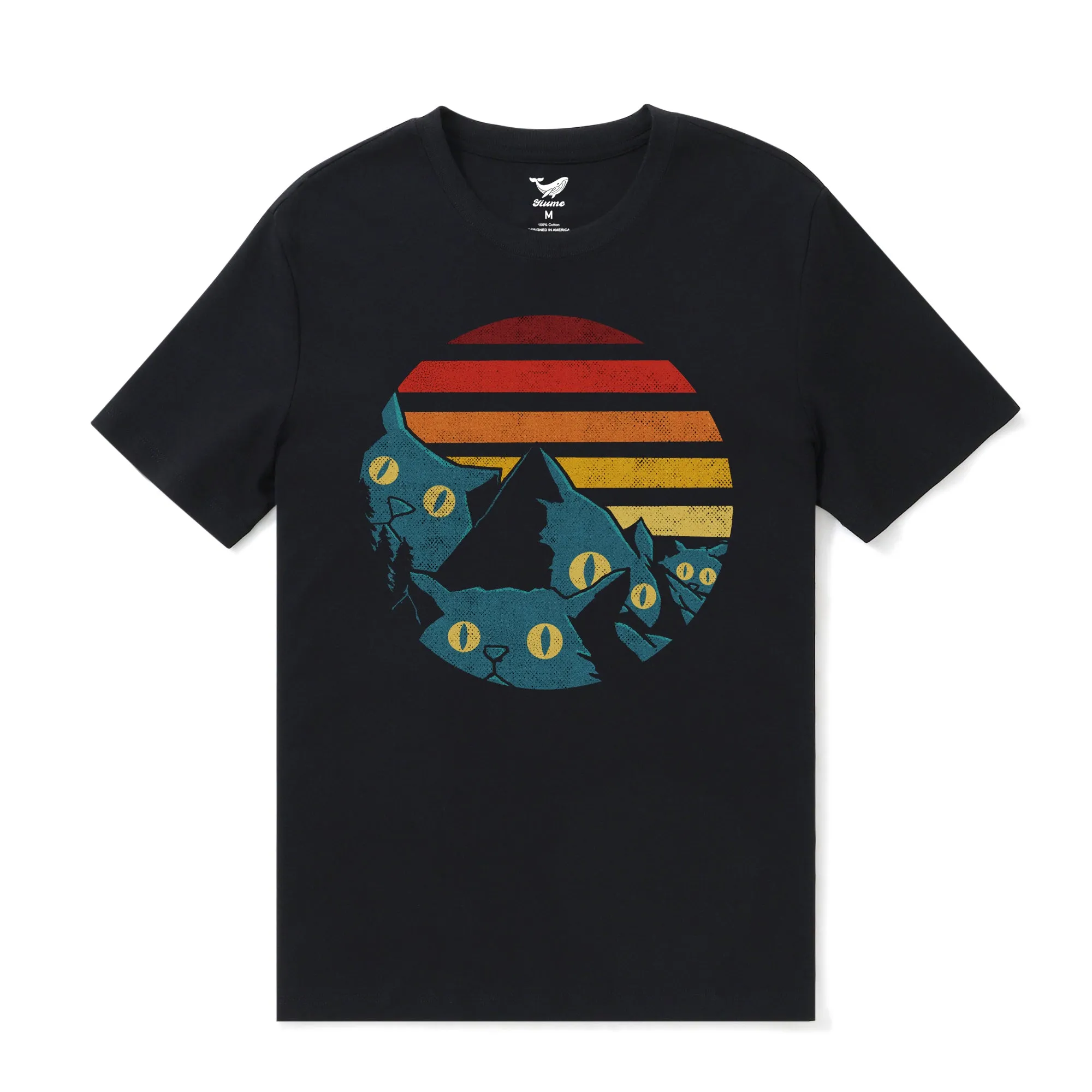 Hawaiian Tee For Men Vintage Vibes Cat Tee Crew Neck 100% Cotton sold by Yiume