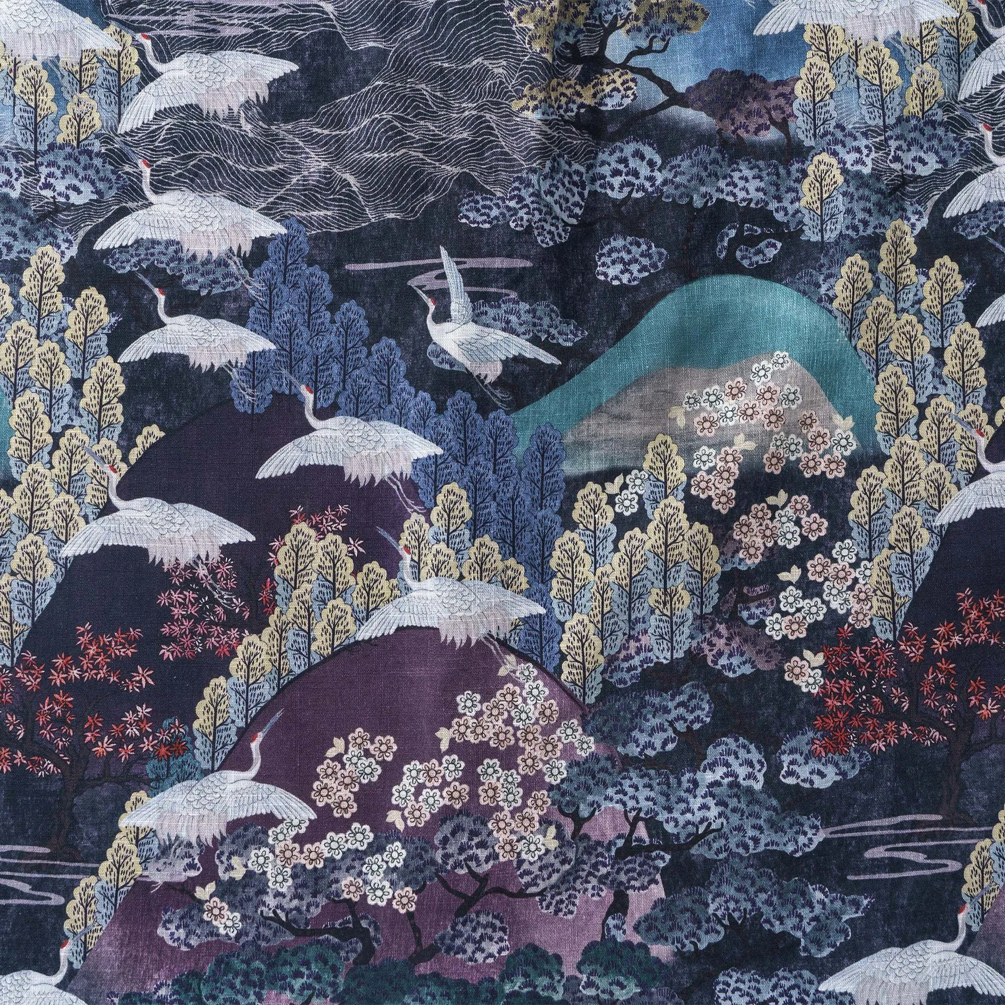 Dance of the Cranes 100% Cotton Men's Aloha Hawaiian Long Sleeve Button-down Shirt sold by Yiume product image thumbnail 5