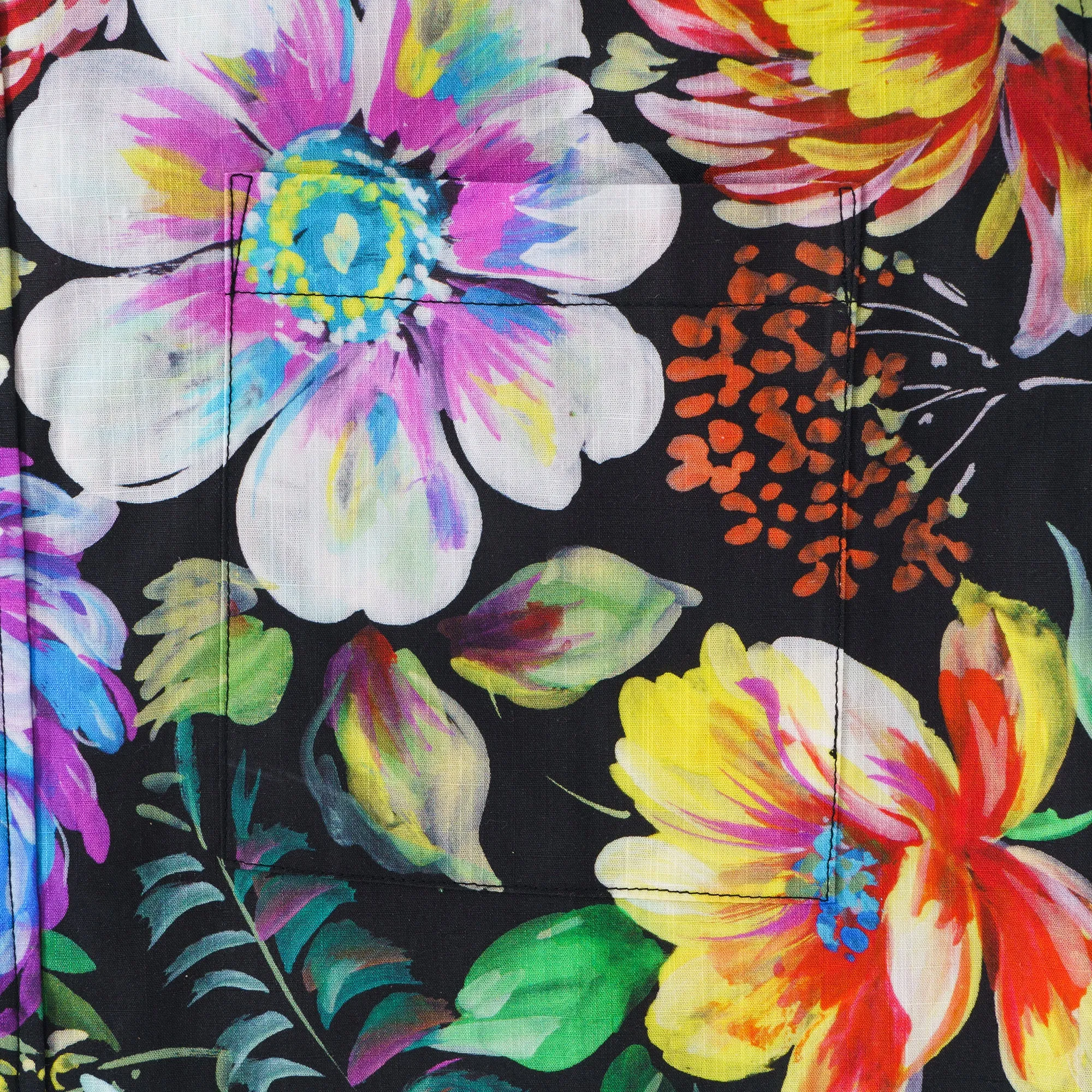 Men's Floral Hawaiian Shirt 100% Cotton Black Aloha Short Sleeve Button-down Shirt Midnight Blossom By Manish Prajapati sold by Yiume product image thumbnail 4