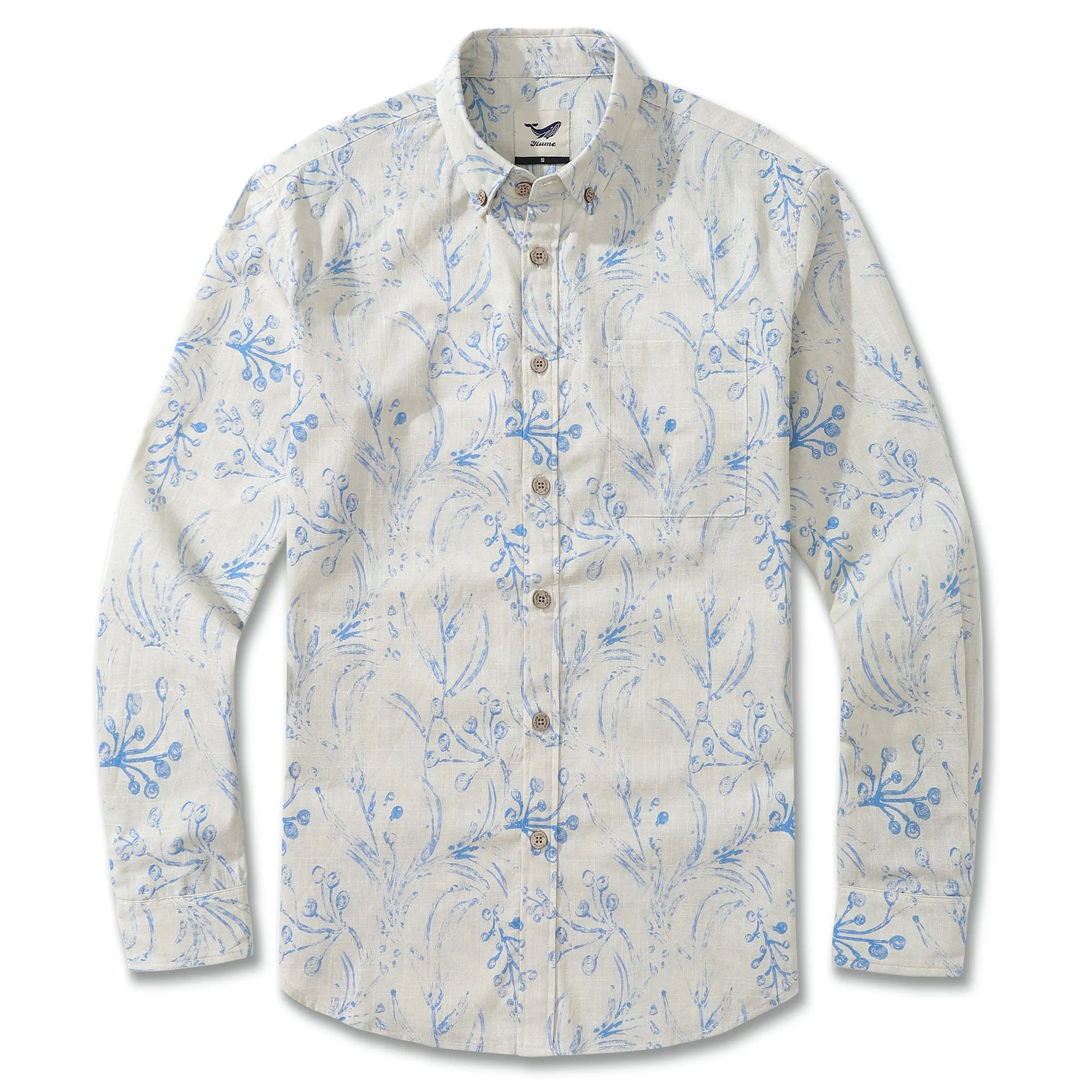 Long Sleeve Hawaiian Shirt For Men The Transylvanian Estate 100% Cotton Button-down Aloha Shirt By Yakima sold by Yiume
