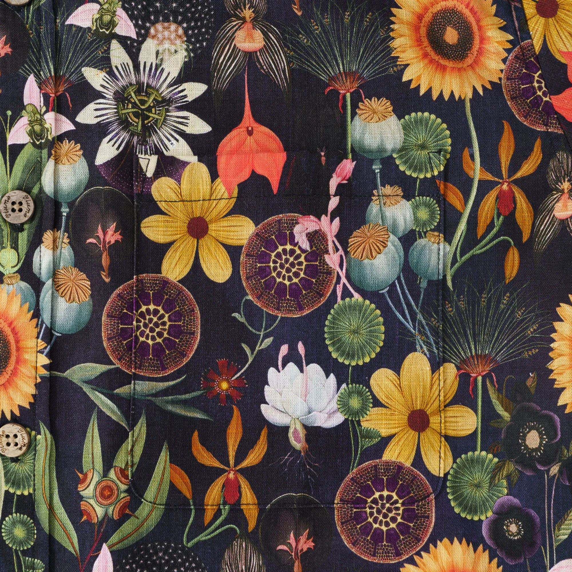 Long Sleeve Hawaiian Shirt For Men Sunflower Serenity 100% Cotton Button-down Aloha Shirt sold by Yiume product image thumbnail 4