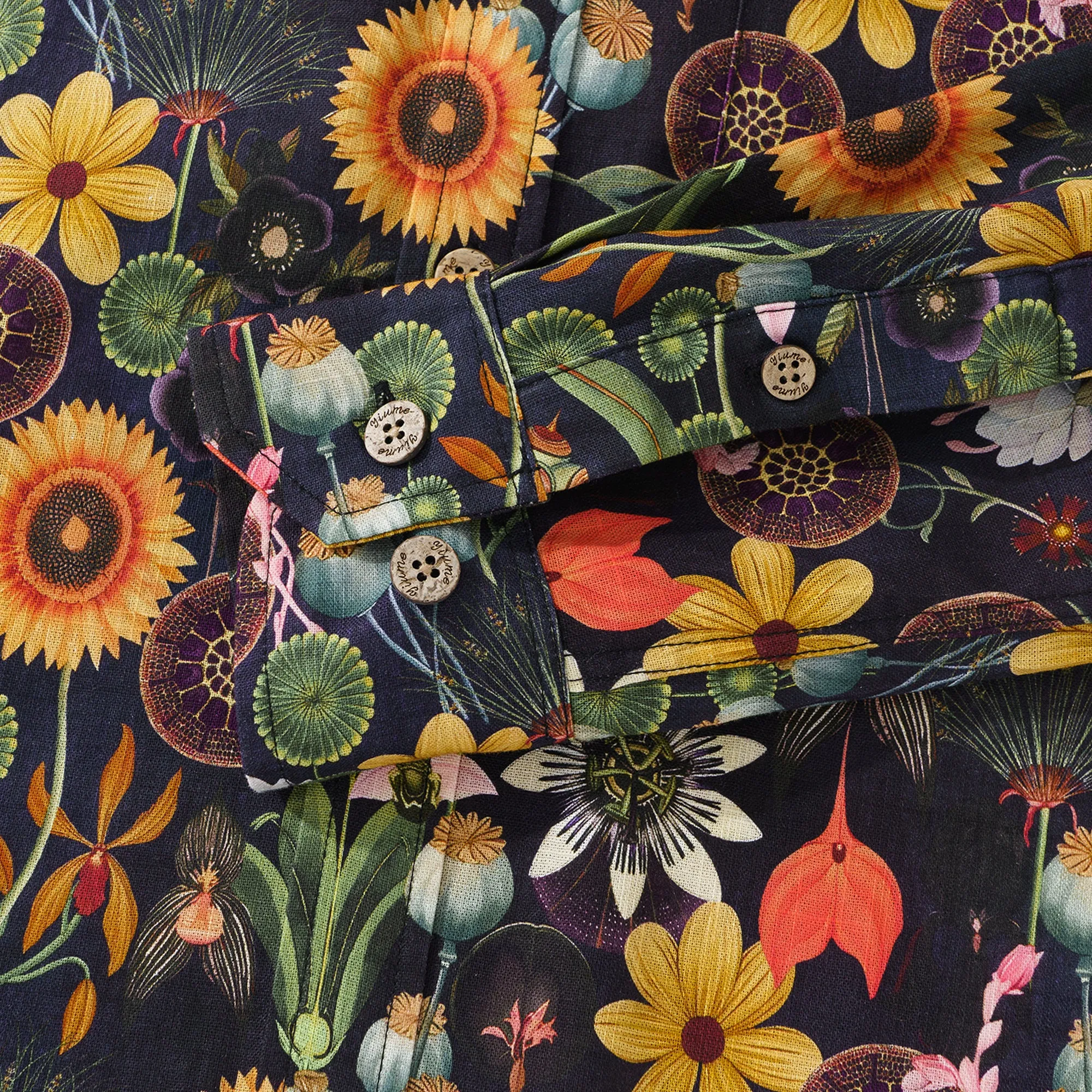 Long Sleeve Hawaiian Shirt For Men Sunflower Serenity 100% Cotton Button-down Aloha Shirt sold by Yiume product image thumbnail 5