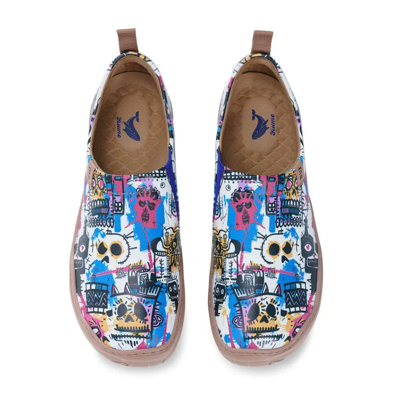 Women's foldable Loafers Halloween Doodles Sneaker Painted Canvas Slip-On Shoes sold by Yiume