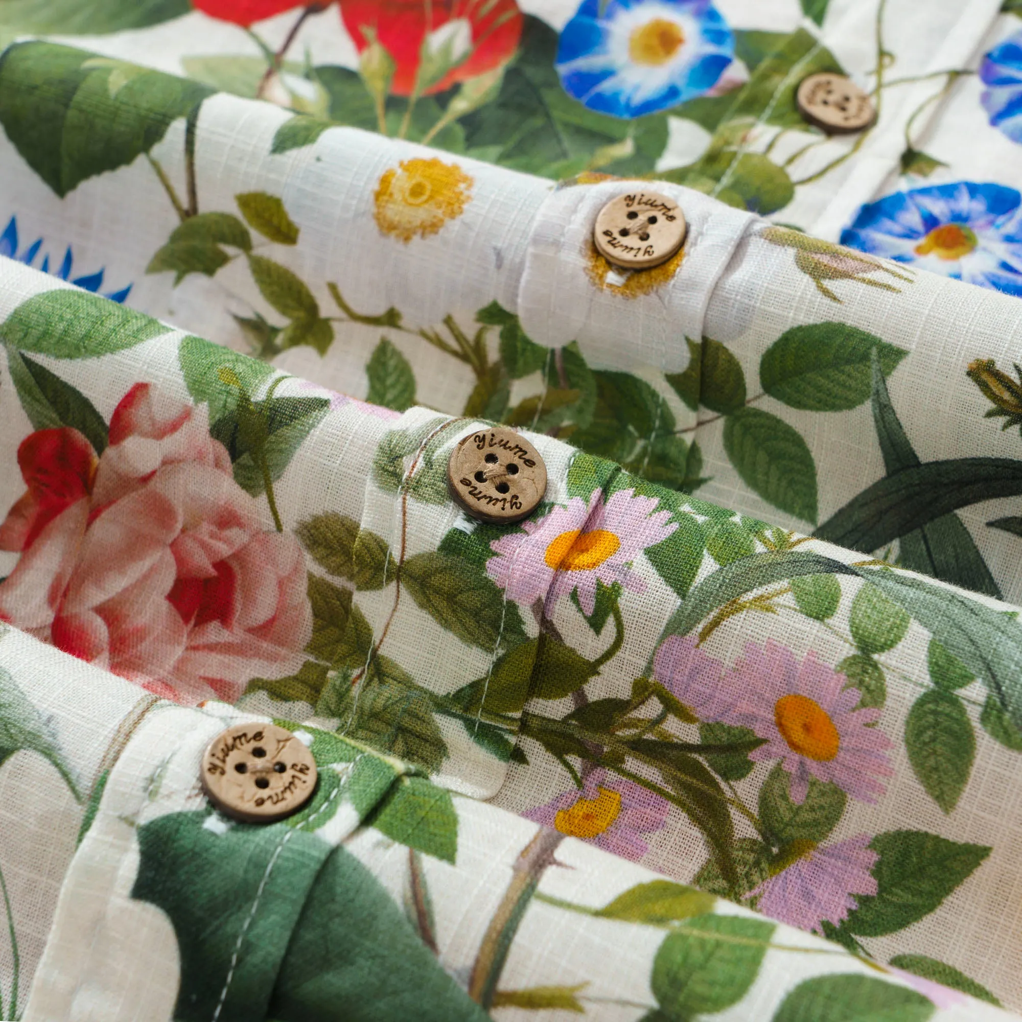 Long Sleeve Hawaiian Shirt For Men Sunlight Florals 100% Cotton Button-down Aloha Shirt sold by Yiume product image thumbnail 4