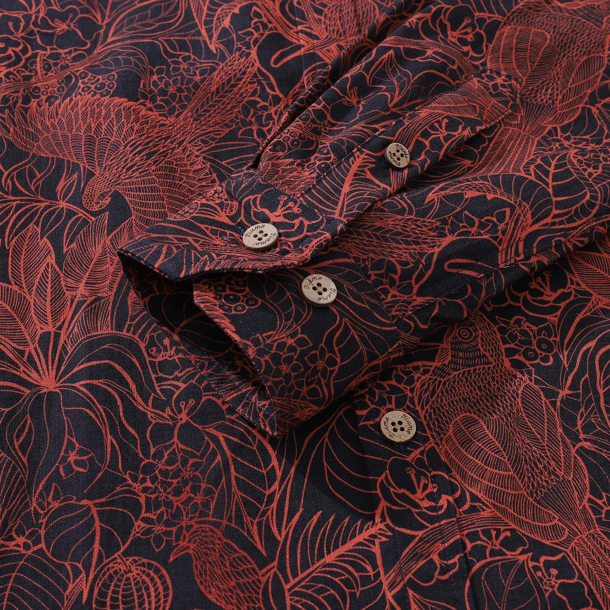 Long Sleeve Hawaiian Shirt For Men The World of Birds Cotton Button-down Aloha Shirt sold by Yiume product image thumbnail 4