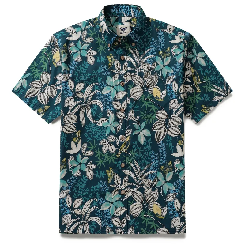 Hawaiian Shirt For Men Forest after Rain Button-down Shirt Short Sleeve 100% Cotton Shirt sold by Yiume