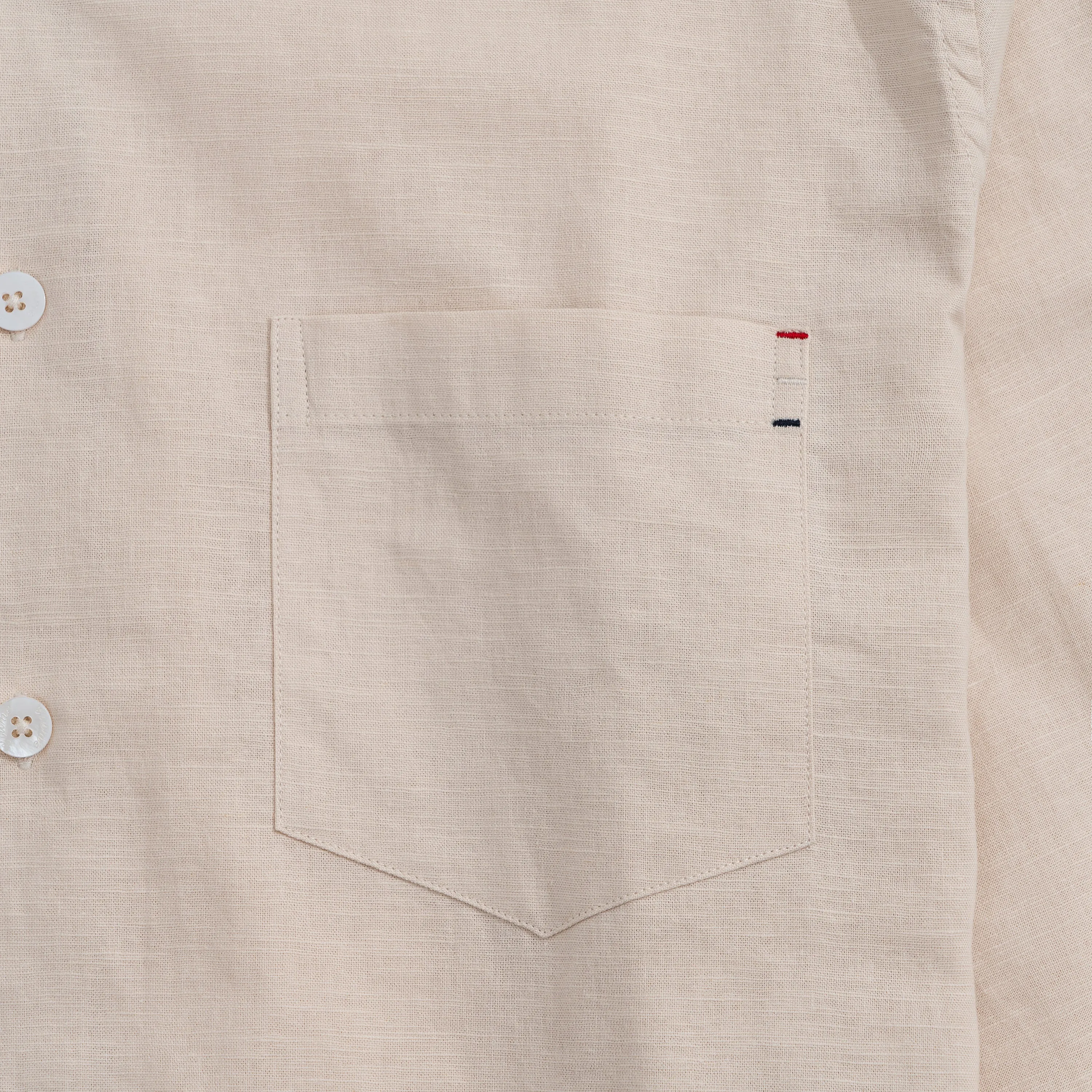 Hawaiian Shirt For Men Riviera Holiday Pointed Collar Long Sleeve Shirt - Light Khaki Riviera Holiday - Light Khaki sold by Yiume product image thumbnail 4